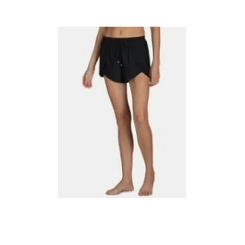 Time and Tru Women's Small (4-6) Flowy Swim flow Shorts mid-rise bottoms Black